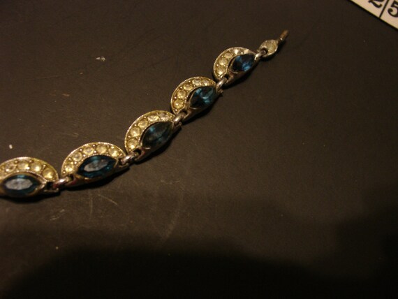 Bogoff Vintage Sapphire and Diamante Rhinstone ne… - image 2