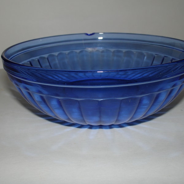 Vintage Hazel Atlas Aurora Blue Cobalt Glass Cereal Bowl