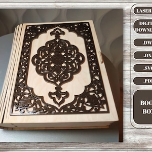 Book Storage Box, Laser Cut Book Box, Flexible Box, Wooden Storage Box, Digital Files