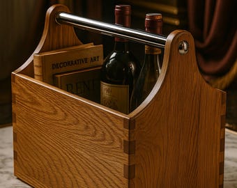 Luxury Laser Cut Wooden Tool Crate – Elegant Organizer Tote for Tools, Spa, Coffee or Wine | Portable Caddy | Digital Download File