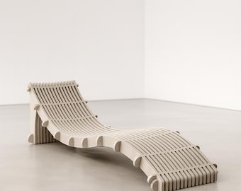 Rocking Lounge Chair Plan Laser Cut – Modern Chaise Longue CNC File, Plywood Furniture Pattern, Digital Download