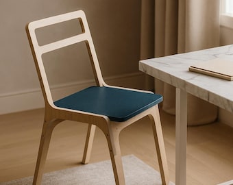 Sedia sottile ad incastro, design minimalista di lusso per interni moderni, soggiorno o angolo lettura, download digitale