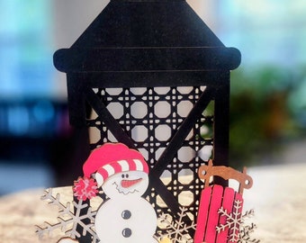 Snowman Winter Lantern Insert (Insert Only)