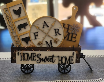 Rustic Charm Shelf Sitter: Handcrafted Farm Home Insert for Cozy Country Décor (Insert Only)