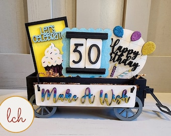 Enchanting Wooden Make A Wish Birthday Interchangeable Shelf Sitter Inserts (insert only)