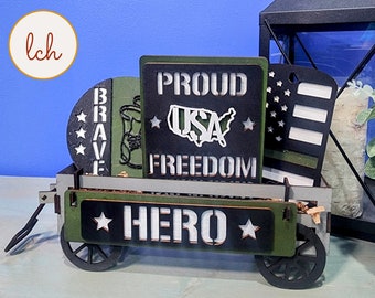 Hand-Painted Military Hero - Laser-Cut Birch Shelf Sitter Insert (Insert Only)