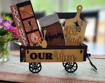 Buzzing Beauty: Handcrafted Honey Bee Shelf Sitter Insert (Insert Only)