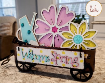 Welcome Spring in Style! Wooden Laser-Cut Interchangeable Shelf Sitter Inserts - Perfect for Refreshing Your Decor! (Inserts Only)