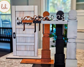 Hand-Painted Wooden Laser Cut Mini Interchangeable Signpost Base - Base Only