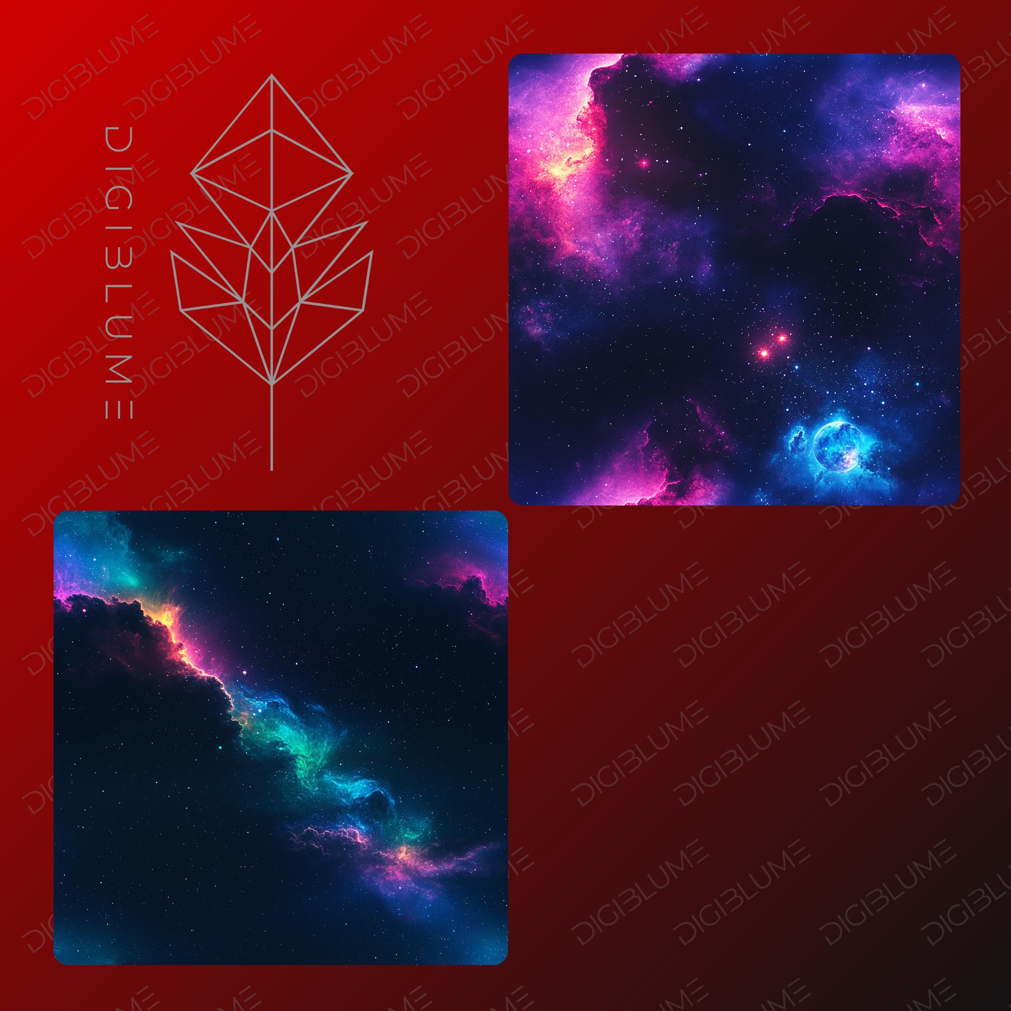 Galaxy Scrapbook Paper Bundle Seamless Starry Sky Patterns Celestial ...