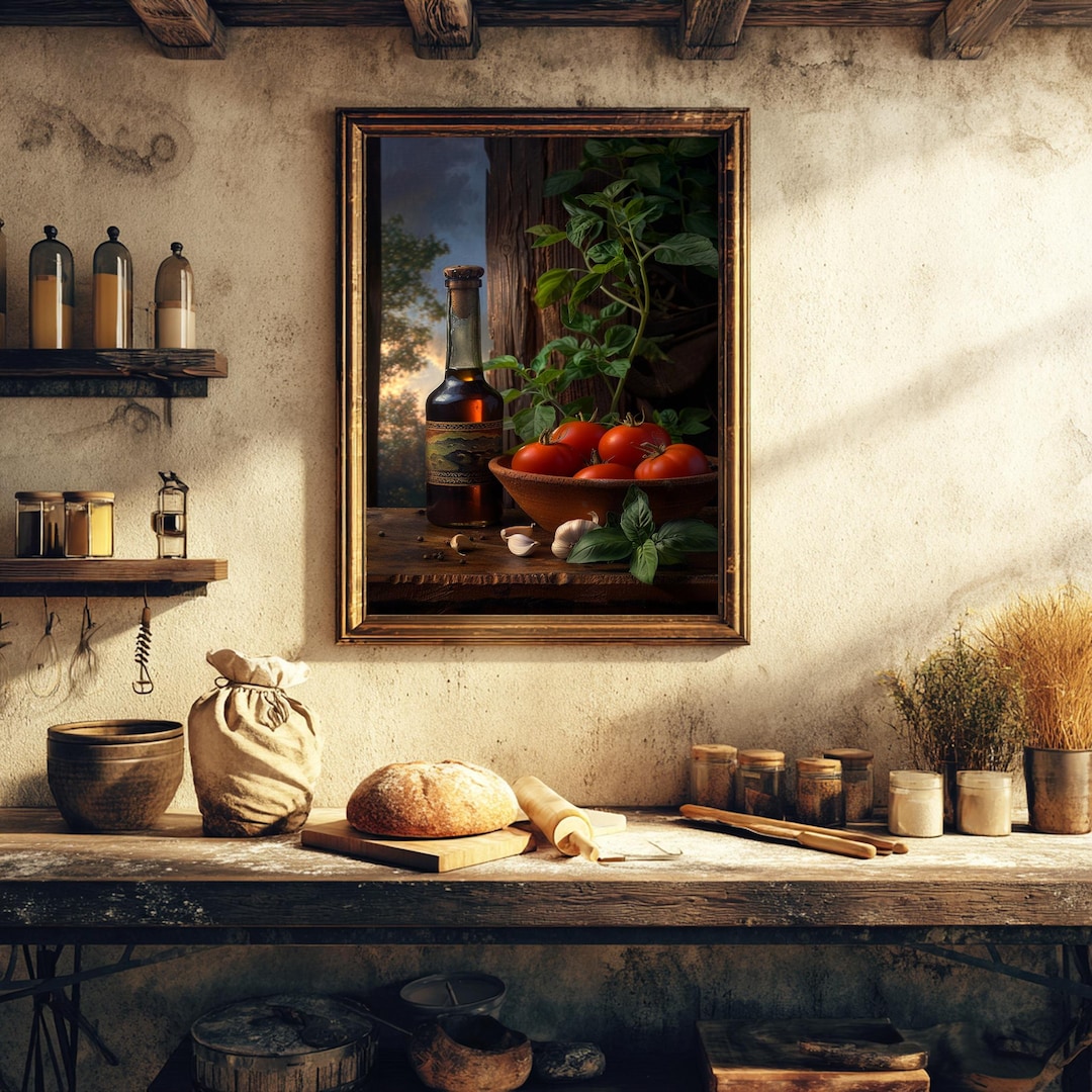 Italian Tomato Still Life Kitchen Wall Art Printable - Rustic ...