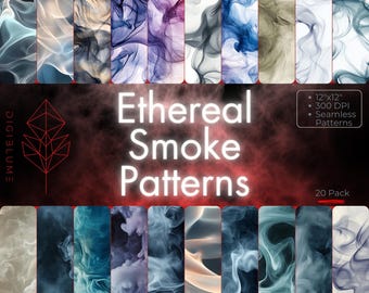 Ethereal Smoke Ink Swirl Seamless Digital Paper | Abstract Dreamy Textures for Scrapbooking & Sublimation