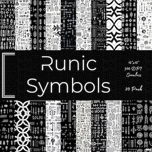 Runic Symbols Seamless Pattern Black & White Celtic Designs Instant ...