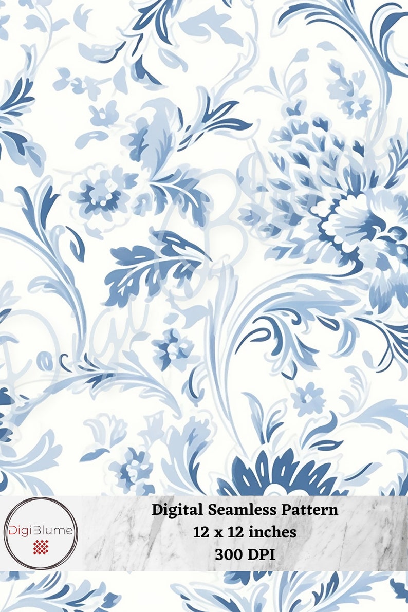 Vintage Light Blue Wallpaper French Styled Scrapbook Digital Paper ...
