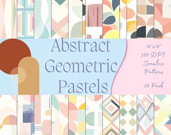 Abstract Geometric Pastel Seamless Pattern for Modern Decor