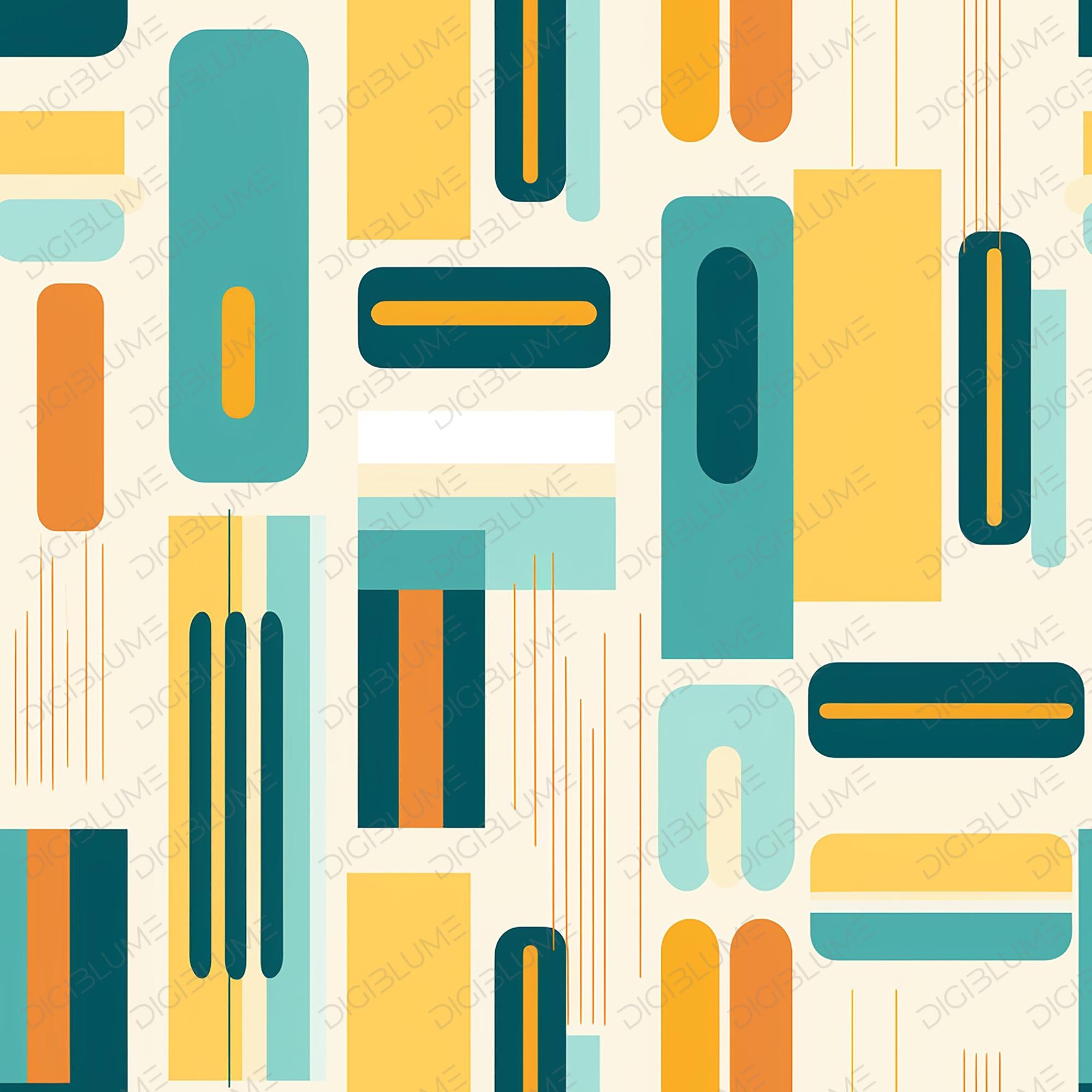 Stylish Mid-century Modern Seamless Patterns for Unique Craft and ...