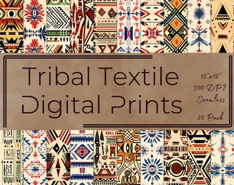 Tribal Textile Indigenous styled Seamless Scrapbook Patterns – 20 Pack