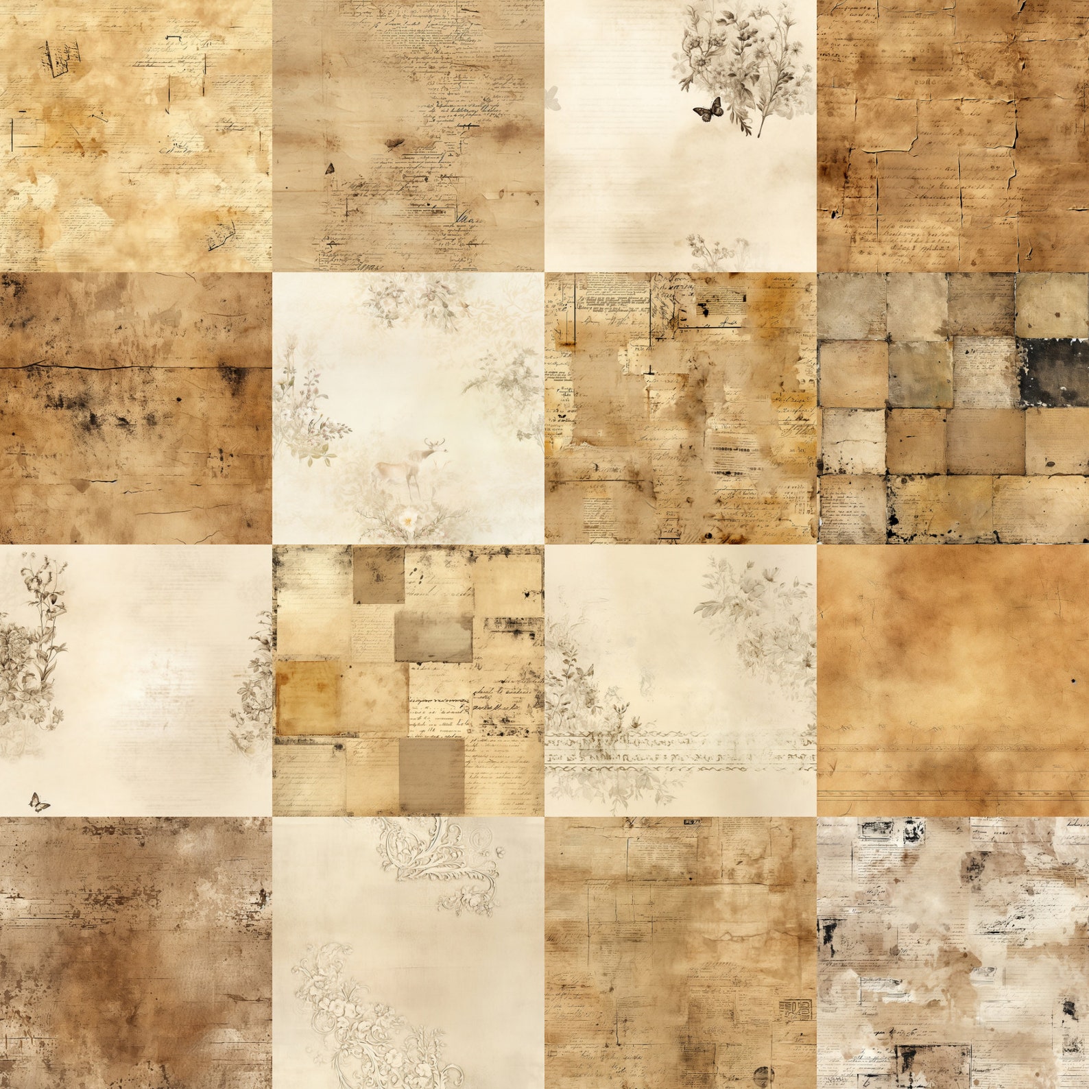Antique Vintage Papers: 12" X 12" Old Distressed Digital Planner Papers ...