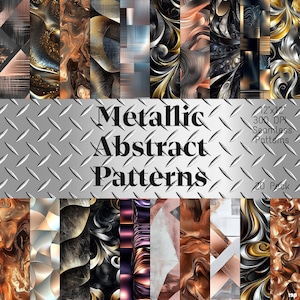 Metallic Abstract Patterns | Seamless Luxury Textures | Digital Scrapbooking Printable Designs | Modern Seamless Patterns