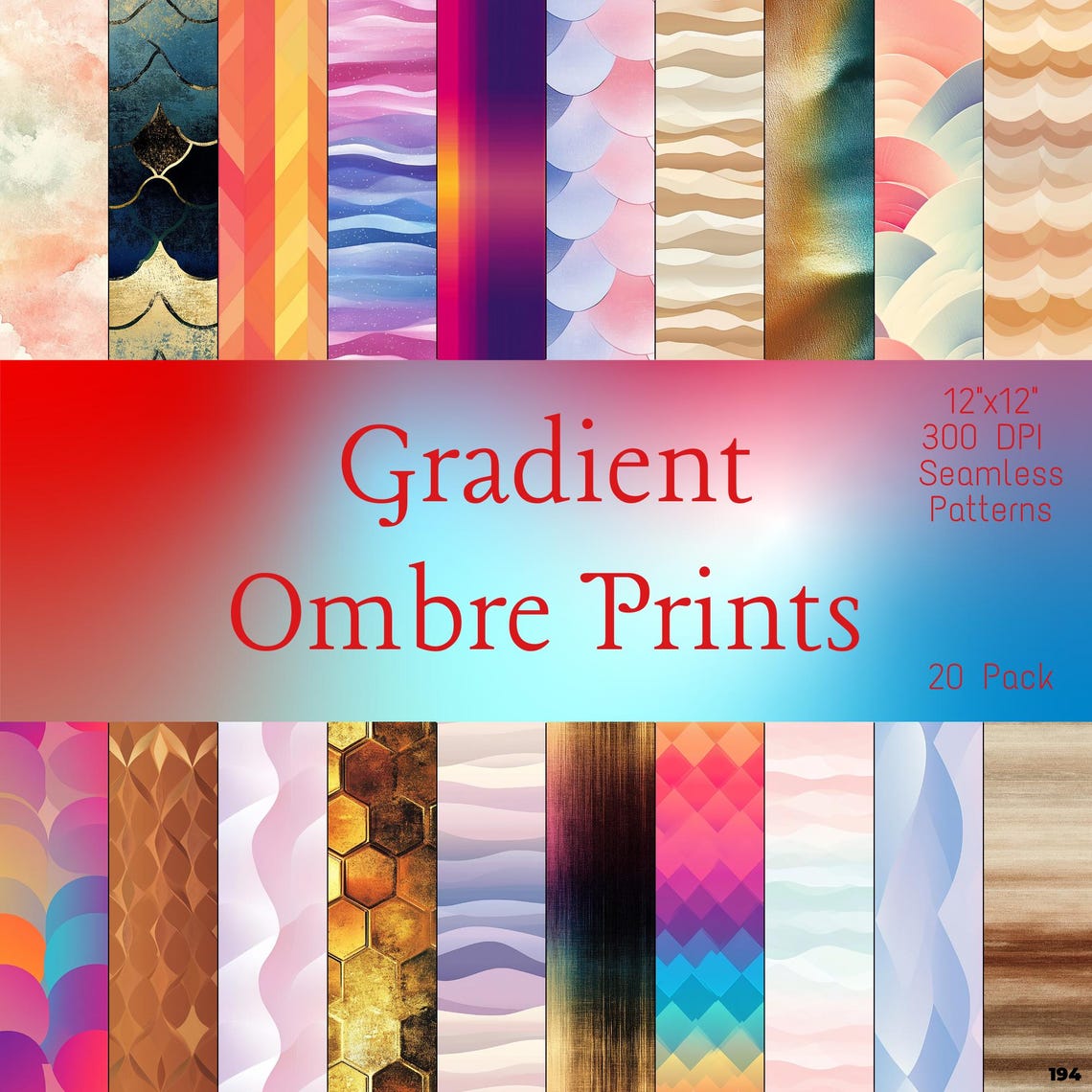 Gradient Ombre Patterns | Seamless Smooth Color Transitions | Digital ...