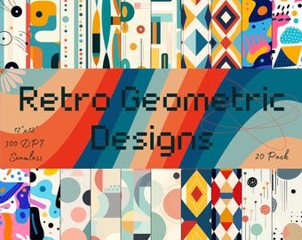 Stylish Mid-Century Modern Seamless Patterns for Unique Craft and Design Projects