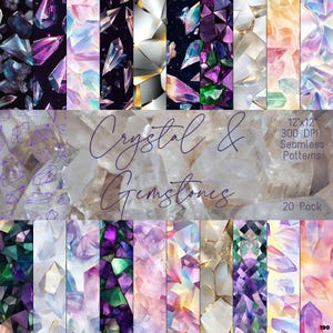Crystal and Gemstone Patterns | Shimmering Seamless Designs