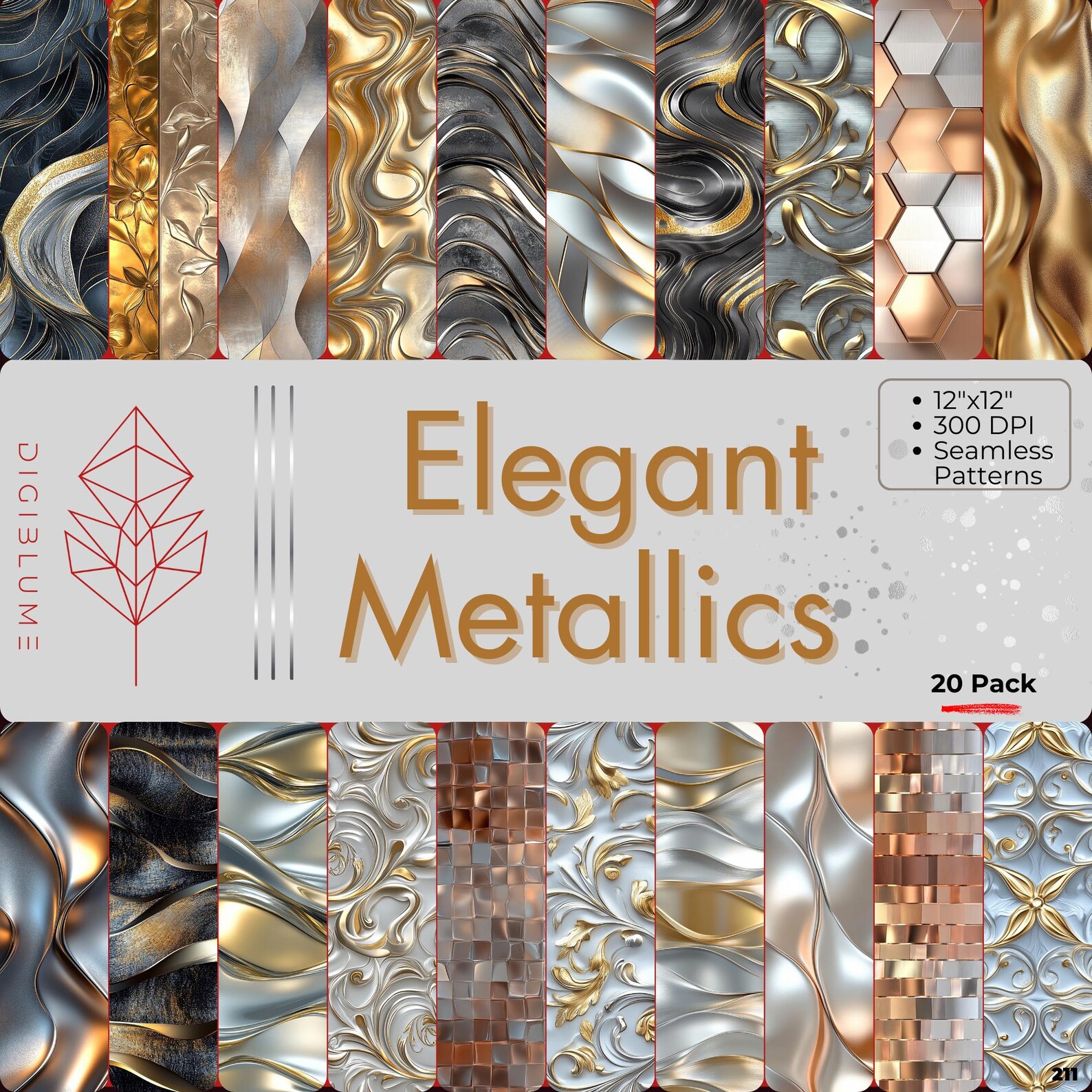 Shimmering Metallic Seamless Pattern | Elegant Texture With Gold and ...