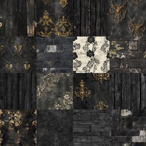 Black Vintage Texture Seamless Design for Classical Aesthetic - Etsy