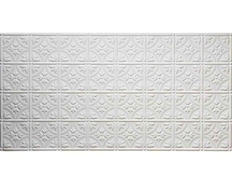 Pack of 5 Global Specialty Products Dimensions 2 Ft X 4 Ft. Glue Up Tin Ceiling Tile In Matte White