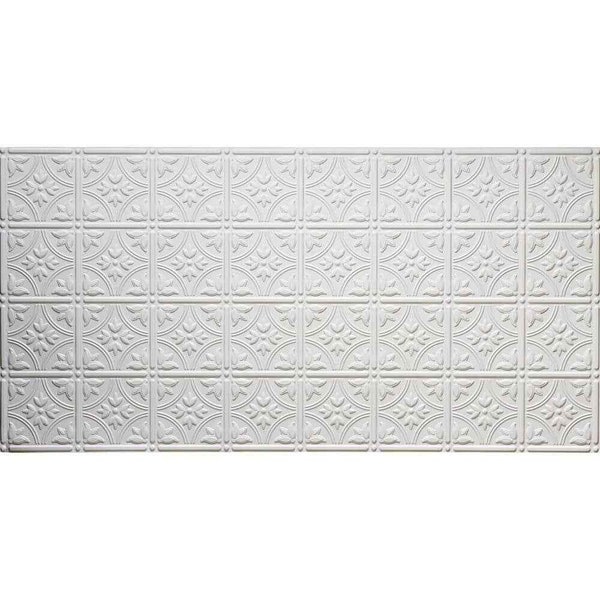 Pack of 5 Global Specialty Products Dimensions 2 Ft X 4 Ft. Glue Up Tin Ceiling Tile In Matte White