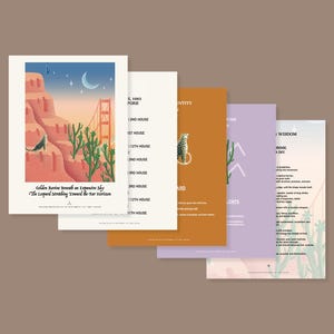 Illustration d'astrologie personnalisée + 18 pages de lecture complète | Lecture du thème natal | Portrait astrologique personnalisé | Cadeau d'anniversaire | Zodiaque