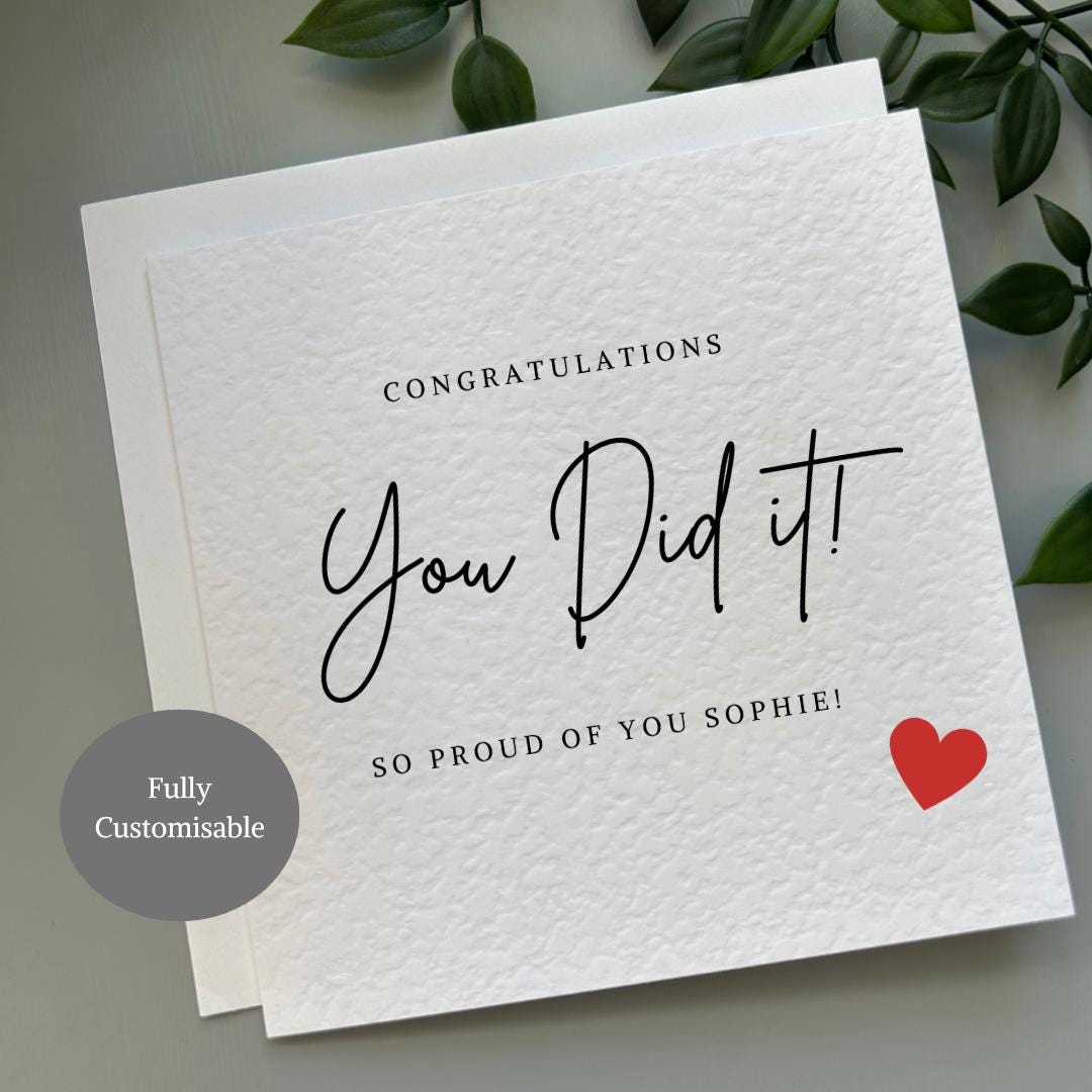 Personalised Congratulations You Did It Card: Custom We Are so Proud ...