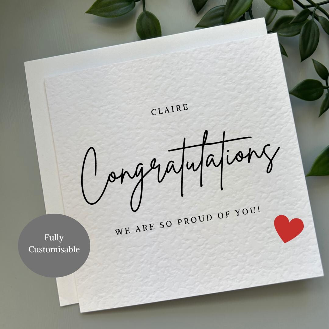Personalised Congratulations Card: Custom We Are so Proud Card - Etsy UK
