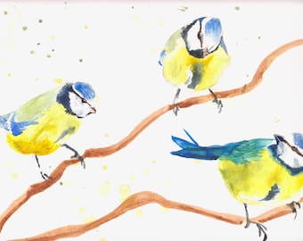 Cartão em branco Bluetits