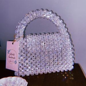 Transparent evening bag, Shiny purse, Crystal clutch bag, Beaded Bag, Acrylic Crystal Bag, Beaded Shoulder Bags, Daily Party Purse Bag