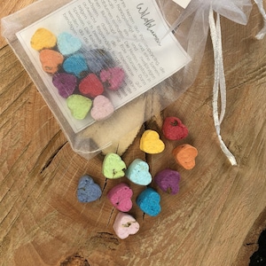 Mini bombes de graines en forme de cœur, décorations, fête des mères, communion, confirmation, fête des pères, cadeau, cadeau d'invité, mariage, félicitations, souvenir