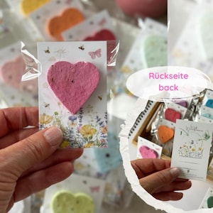 Samen herzen Gastgeschenk Karte Wildblumen mit beschreibbarer Rückseite, in Zellophantüte, universell, selbst personalisierbar