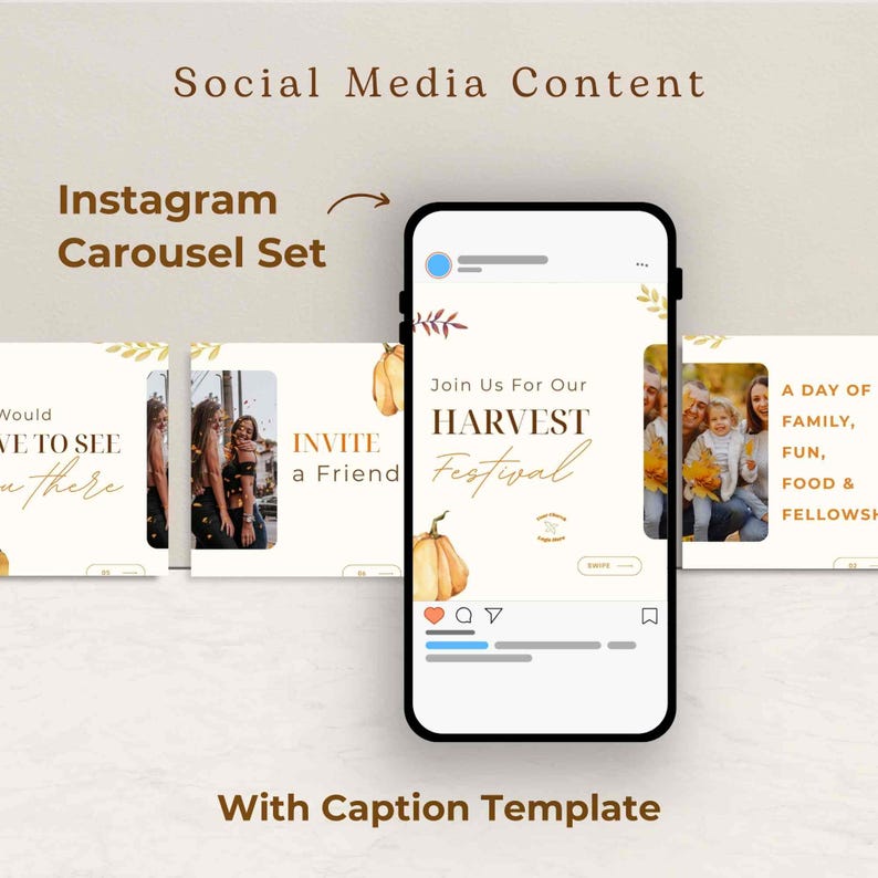 Fall Festival Church Canva Kit Editable Harvest Festival Marketing ...