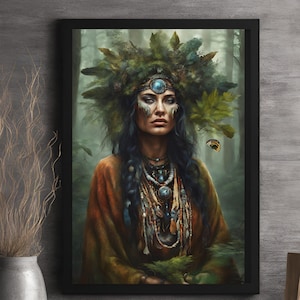 Shaman Woman Art Print: Ethereal Bohemian Decor (Digital Download)
