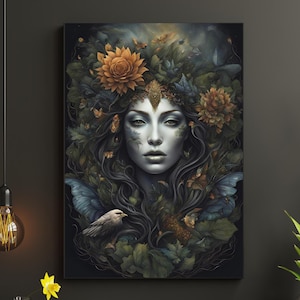 Gaia Nature Goddess Digital Poster, Gaia Poster, Nature inspired Art, Greek Mythology Art,  Greek Goddess Poster, Mother Earth Goddess