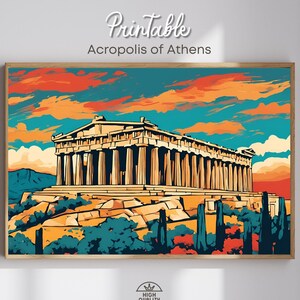 Acropolis of Athens Poster, Athens Wall Art, Ancient Greek Art, Acropolis Poster, Travel decor, Greece Wall Art, Athens Poster, Athens Art