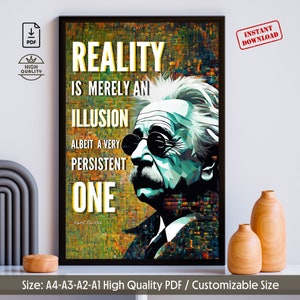 Póster con cita de Albert Einstein: Arte mural de física (descarga digital)