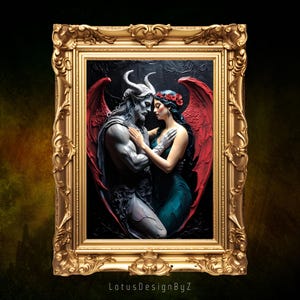 Hades and Persephone Art Print: Gothic Dark Romance (Digital Download)