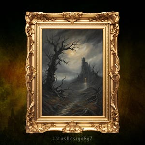 Gruselige Gothic Burg Kunst Druck: Verwunschene Landschaft (Digital Download)