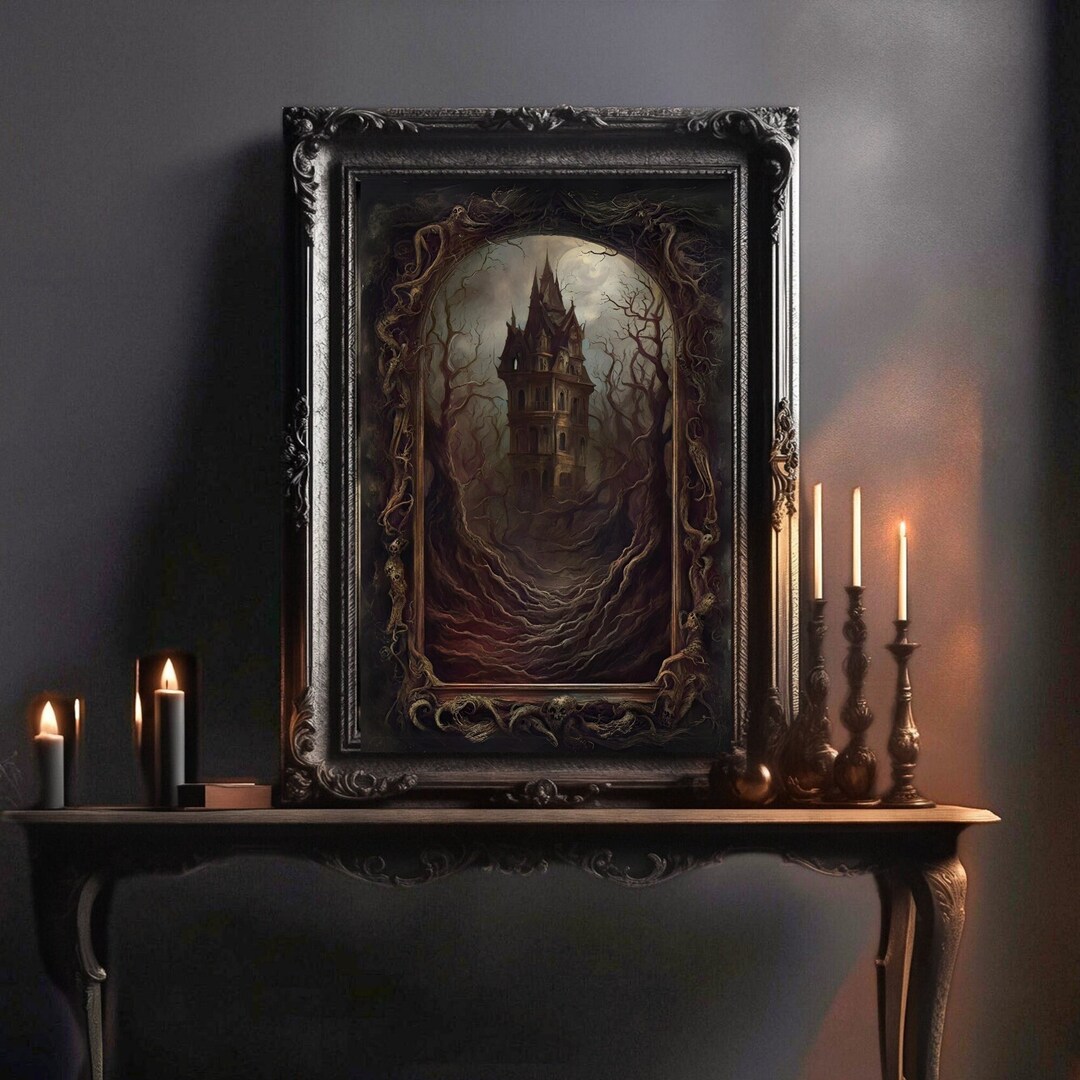 Gothic Castle Digital Poster, Gothic Fantasy Art, Dark Academia Art ...