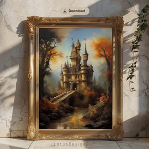Victorian Gothic Schloss Poster: Dark Fantasy Kunst (Digitaler Download