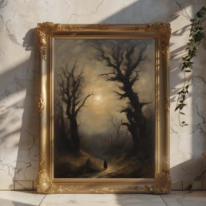 Dark Forest Path Poster: Gothic Landscape Art (Digital Download)