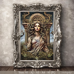 MEDUSA Digital Art, Medusa Greek Goddess Art, Greek Mythology Art , Fantasy Art, Medusa Poster, Medusa Print, Mythology Art, Gorgon Wall Art