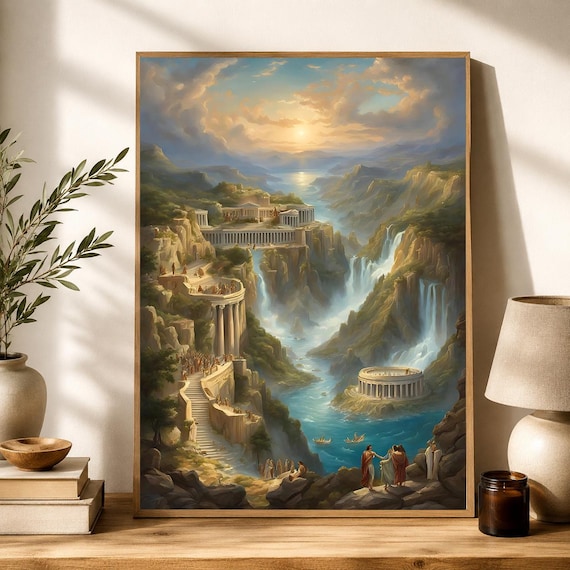 Mount Olympus Wall Art, Greek Mythology Poster, Olympian Gods Print, Ancient Greece Decor, Digital Download