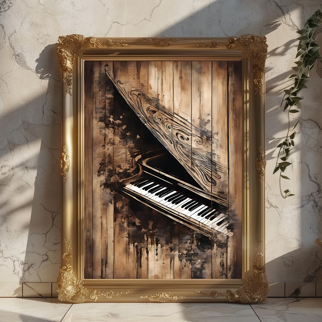 Rustic Vintage Piano Art Print: Digital Download - Etsy